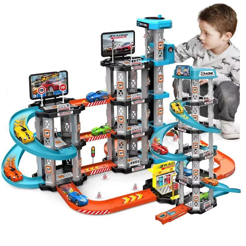 Catapult Launcher Toy - Auto-Rennstrecken-Rampenspielzeug für Kinder, Garage, Katapult-Rennstreckenspiel, Kinder-Bausatz,