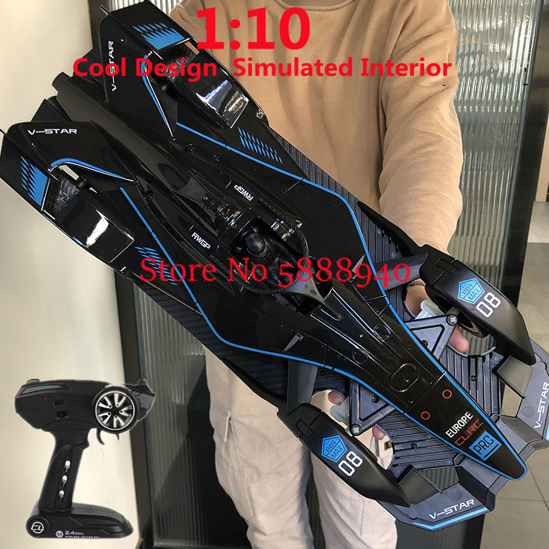 Kids Toys Under 50 - 1/10 Großes Hochgeschwindigkeits-Fernsteuerungsauto 51CM LED-Beleuchtung Drehverstellbares
