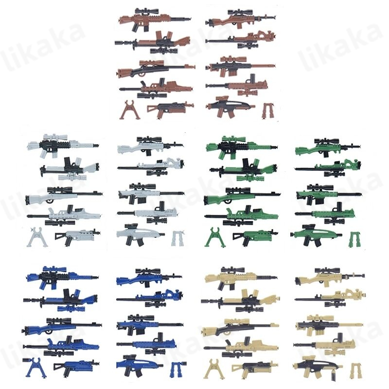 Kids Toys Under 50 - 50 Waffen-Bausteine, kompatibel mit klassischen Militärwaffen-Bausteinen,