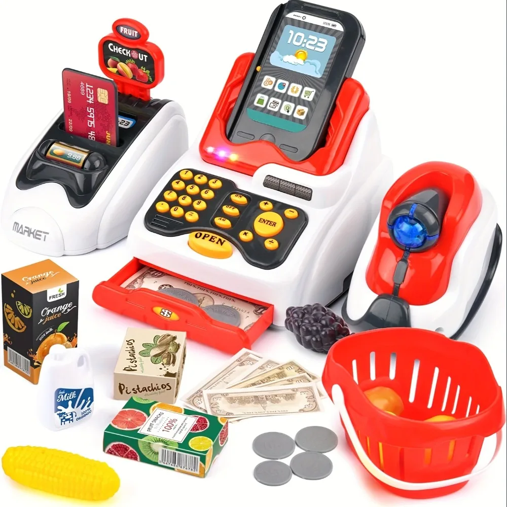 Toy Cash Register - 33PCS Spielzeug Registrierkasse für Kinder mit